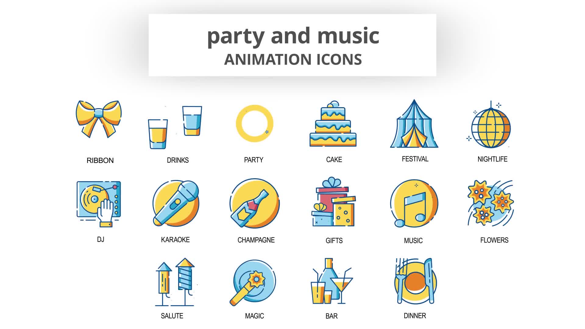Party & Music Animation Icons Videohive 30260926 After Effects Image 8