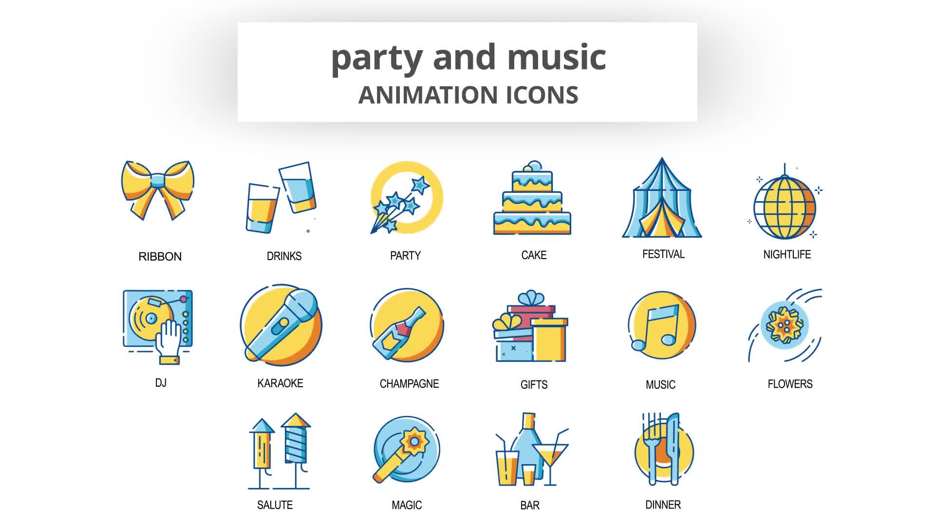 Party & Music Animation Icons Videohive 30260926 After Effects Image 9