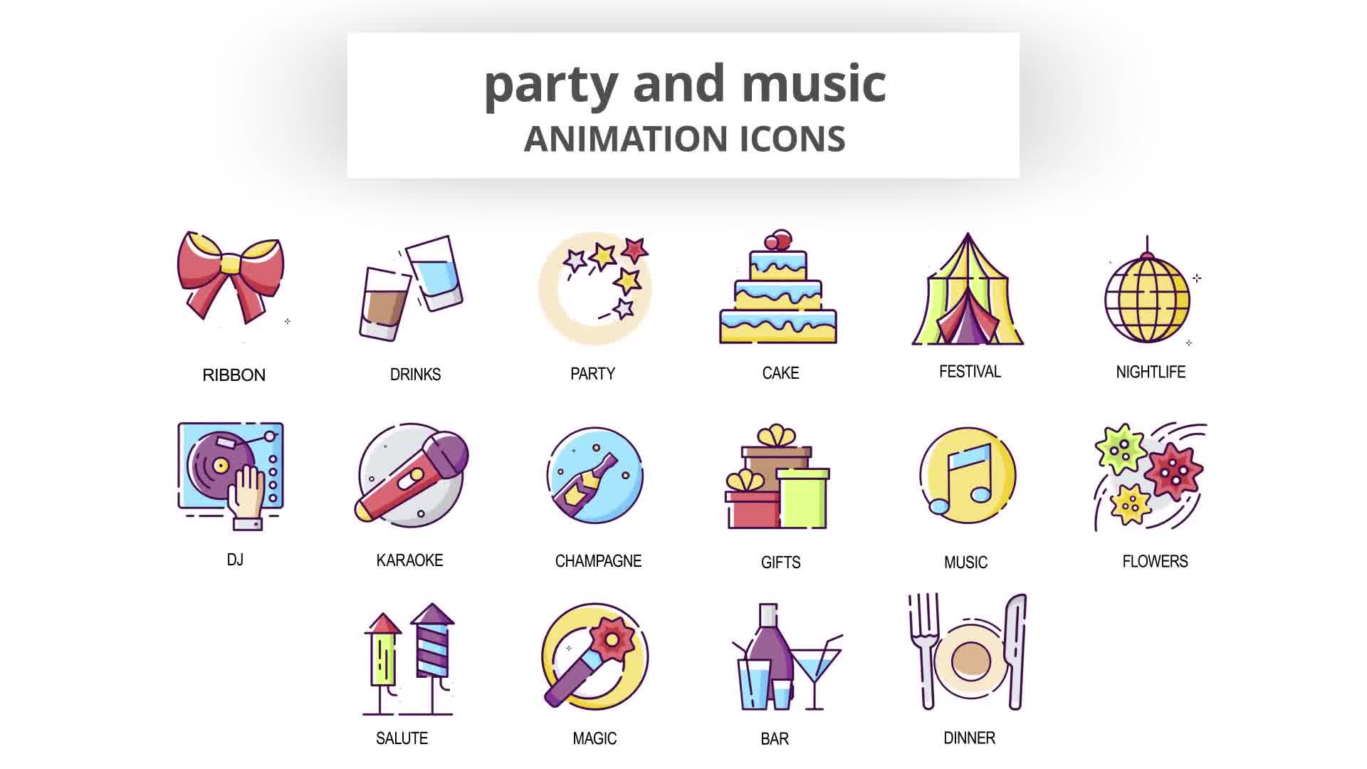 Party & Music Animation Icons Videohive 30041615 After Effects Image 10