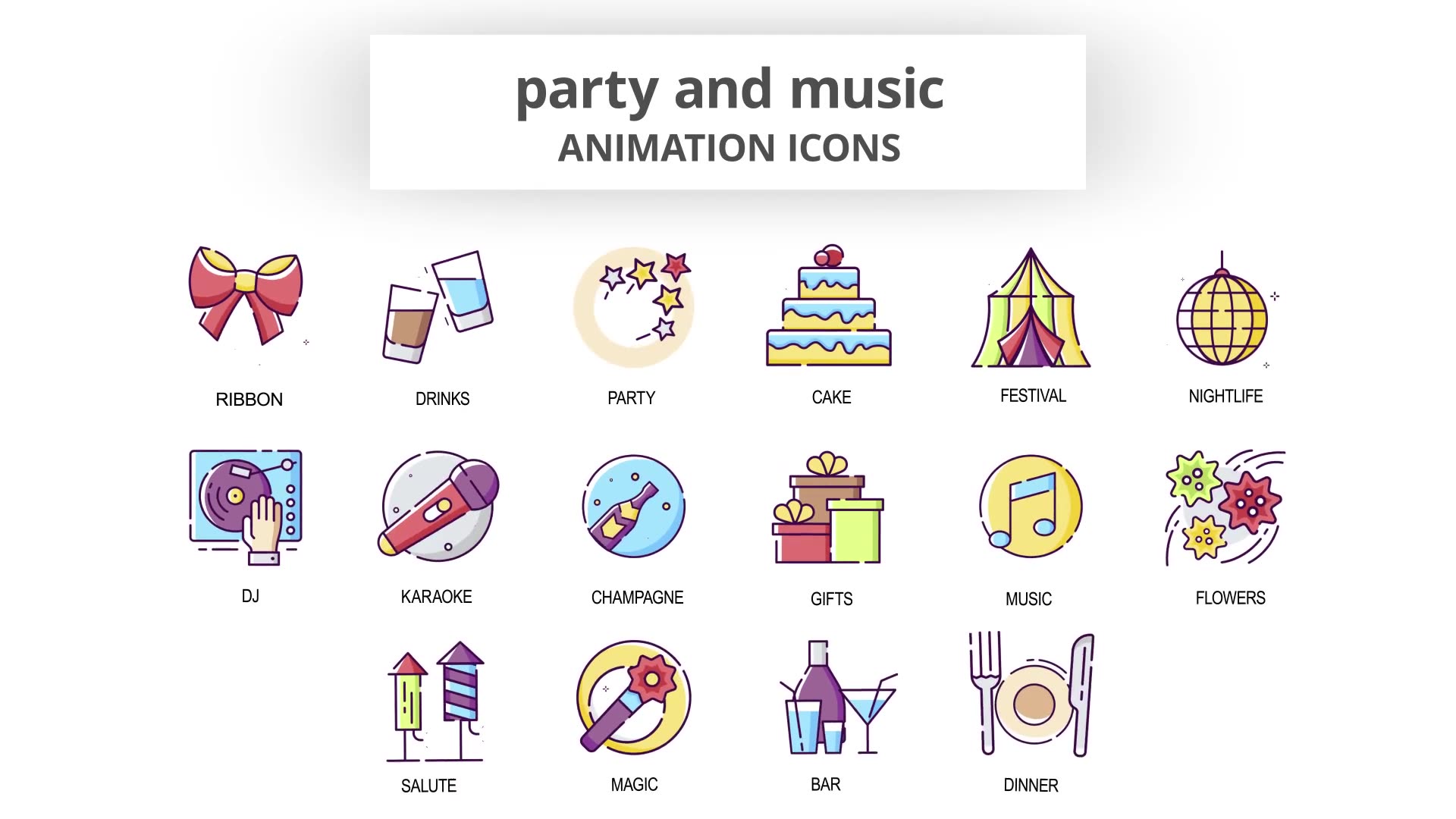 Party & Music Animation Icons Videohive 30041615 After Effects Image 5