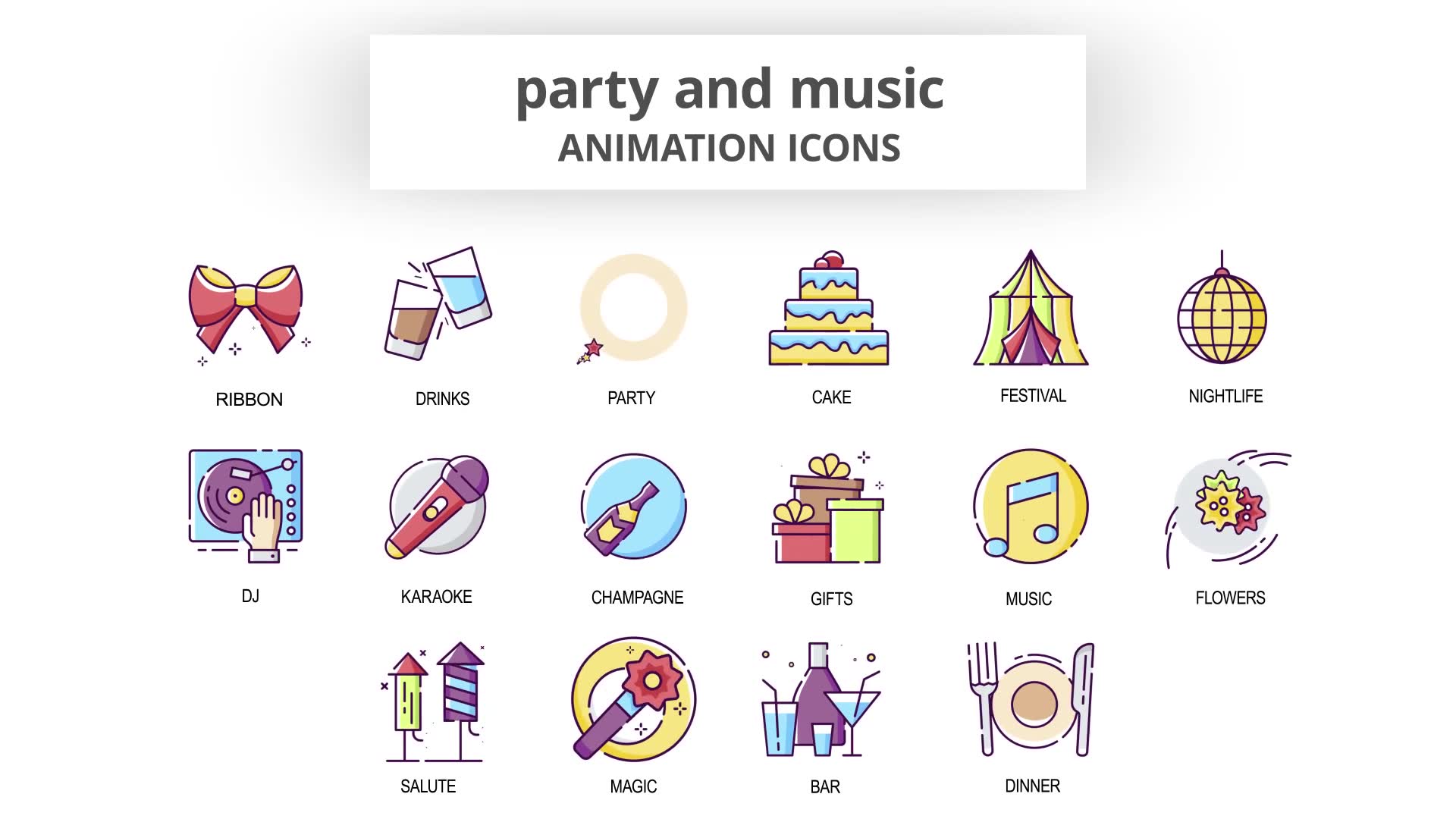 Party & Music Animation Icons Videohive 30041615 After Effects Image 6