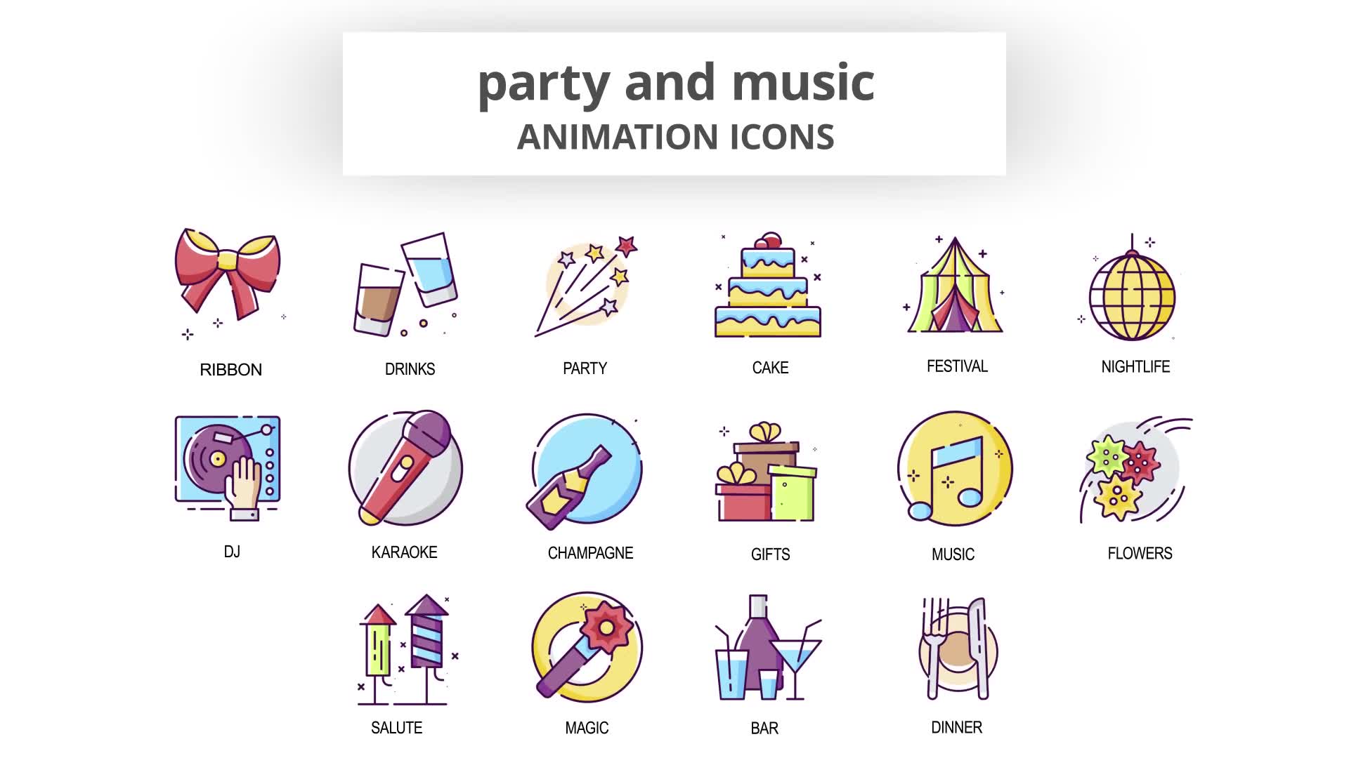 Party & Music Animation Icons Videohive 30041615 After Effects Image 7