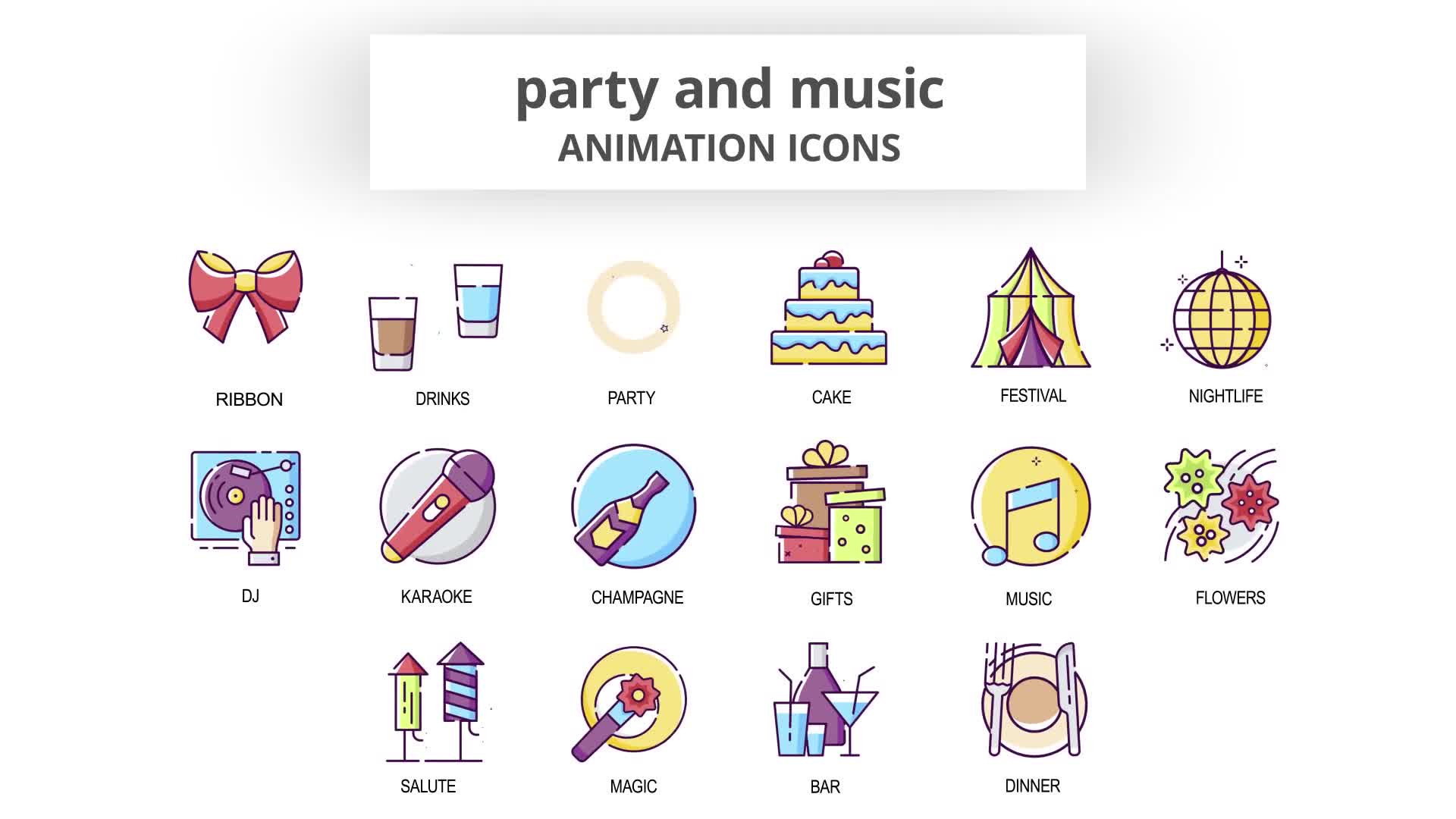 Party & Music Animation Icons Videohive 30041615 After Effects Image 8
