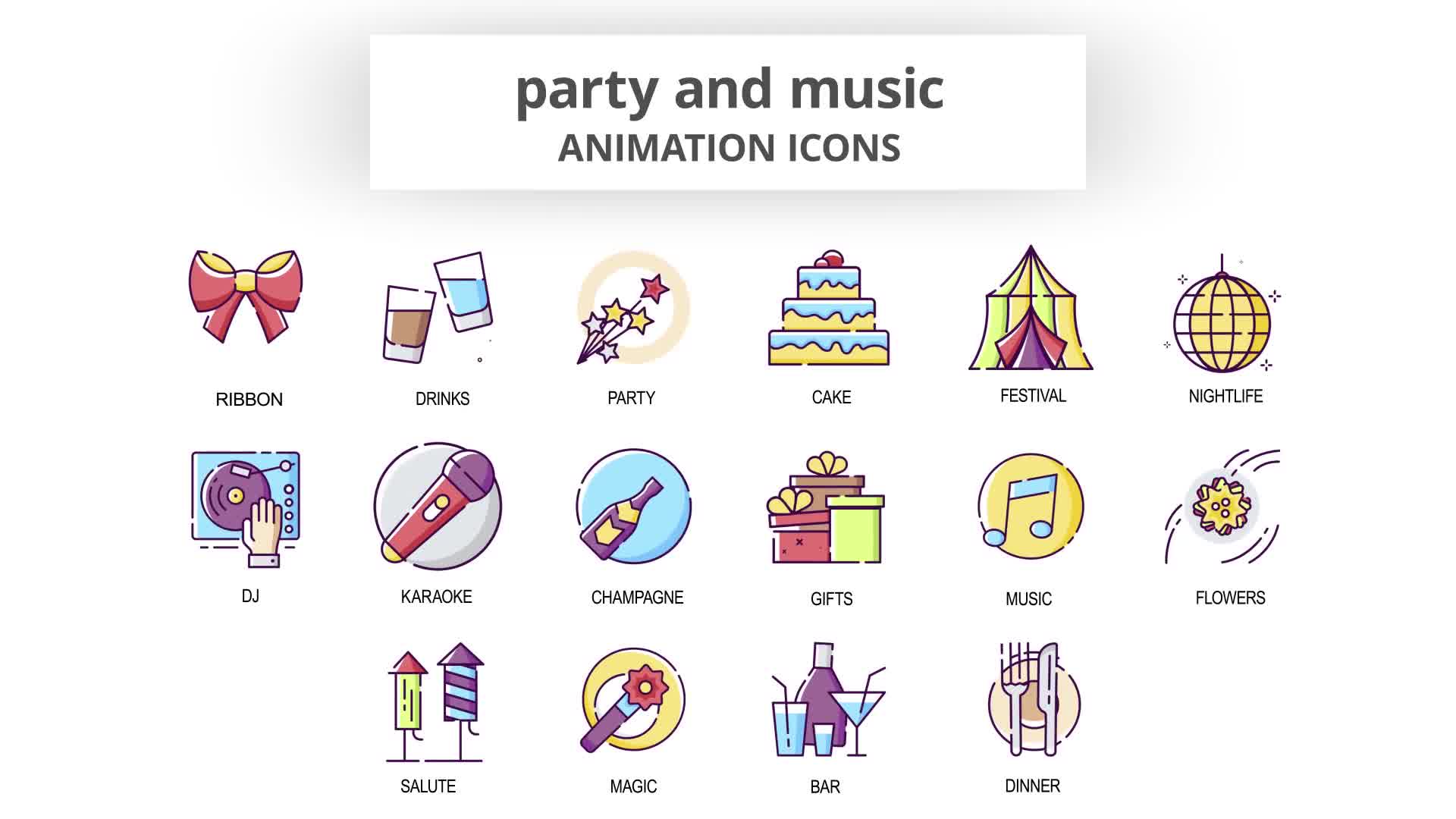 Party & Music Animation Icons Videohive 30041615 After Effects Image 9