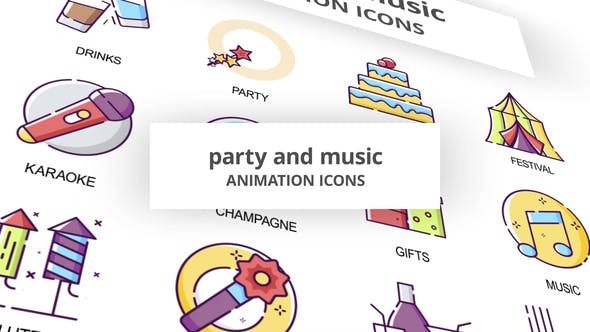 Party & Music Animation Icons - Videohive Download 30041615