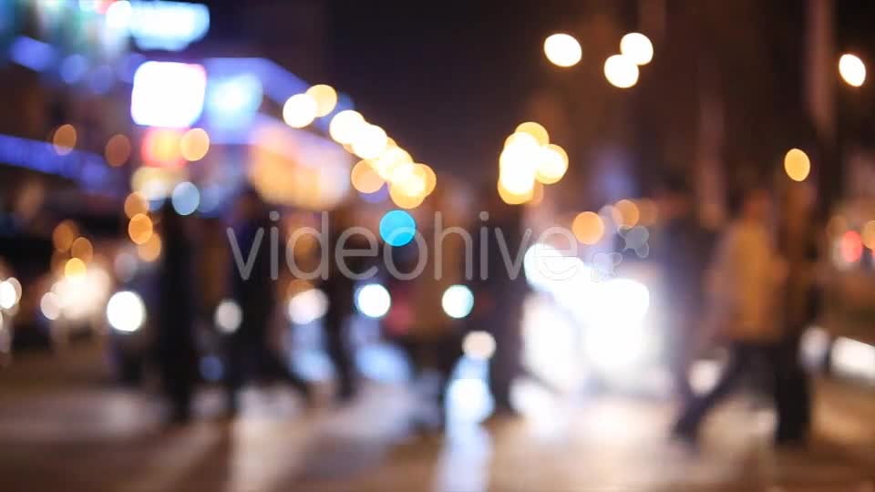 People And Cars in the City at Night  Videohive 9960078 Stock Footage Image 1