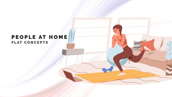 People at home Flat Concept - Videohive Download 33298427