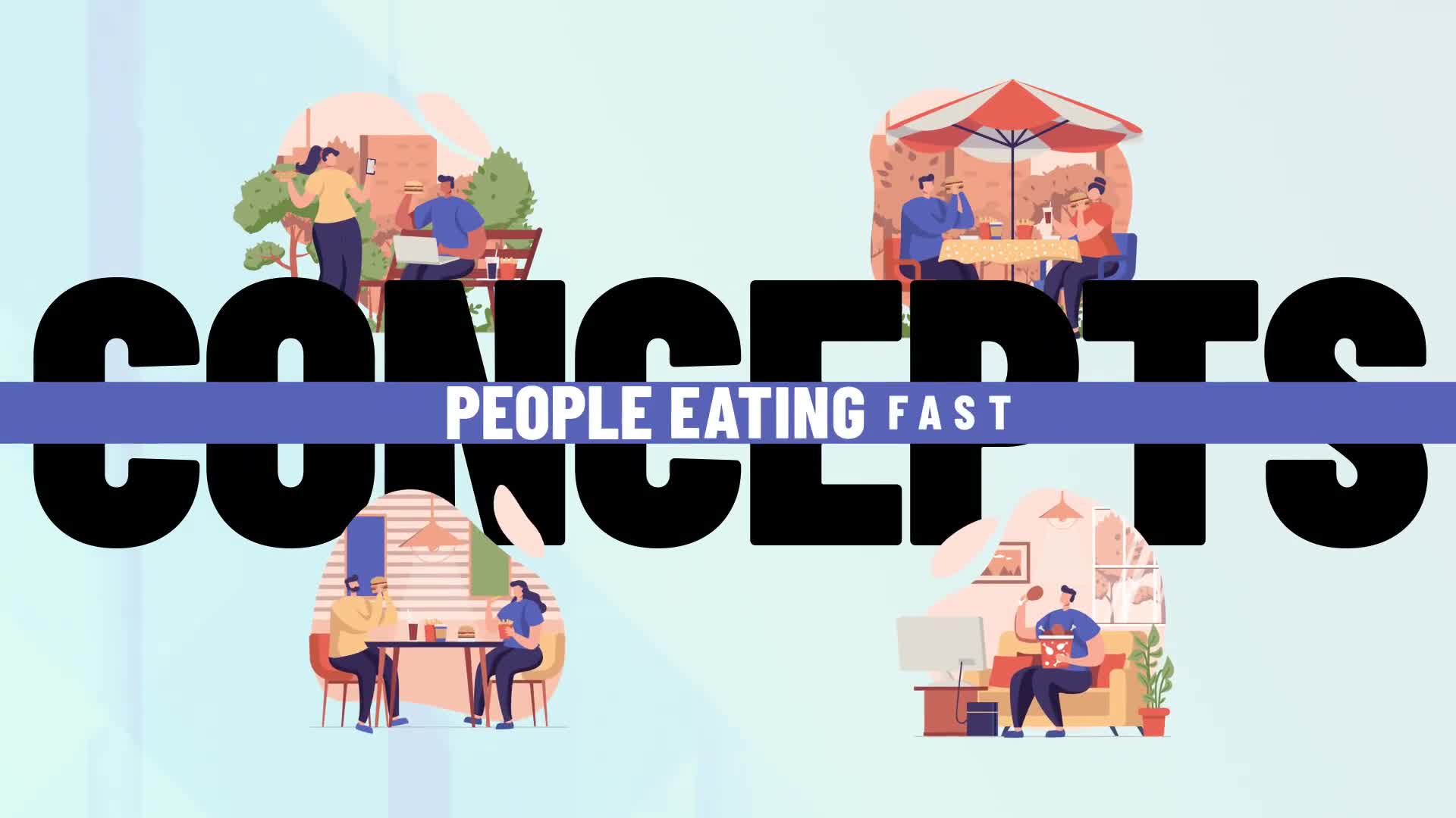 People eating fast food Scene Situation Videohive 36654006 After Effects Image 1