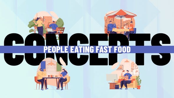 People eating fast food Scene Situation - 36654006 Download Videohive