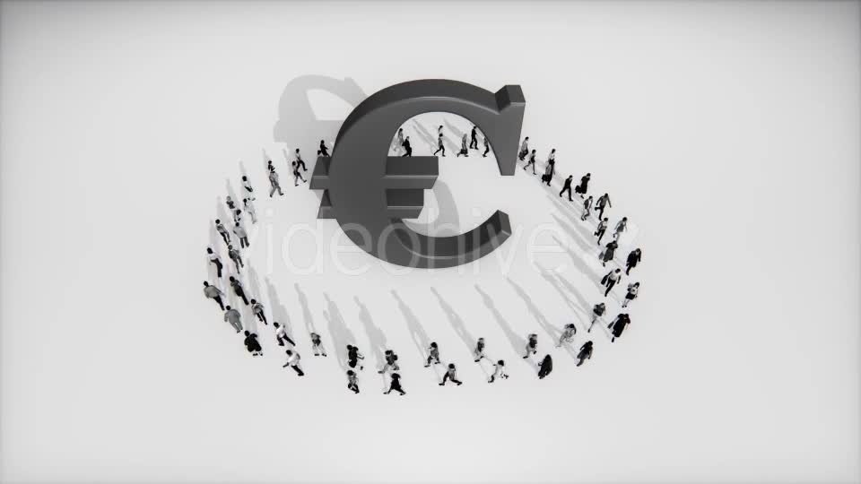 People in a Circle Around a Euro Sign - Download Videohive 19418049