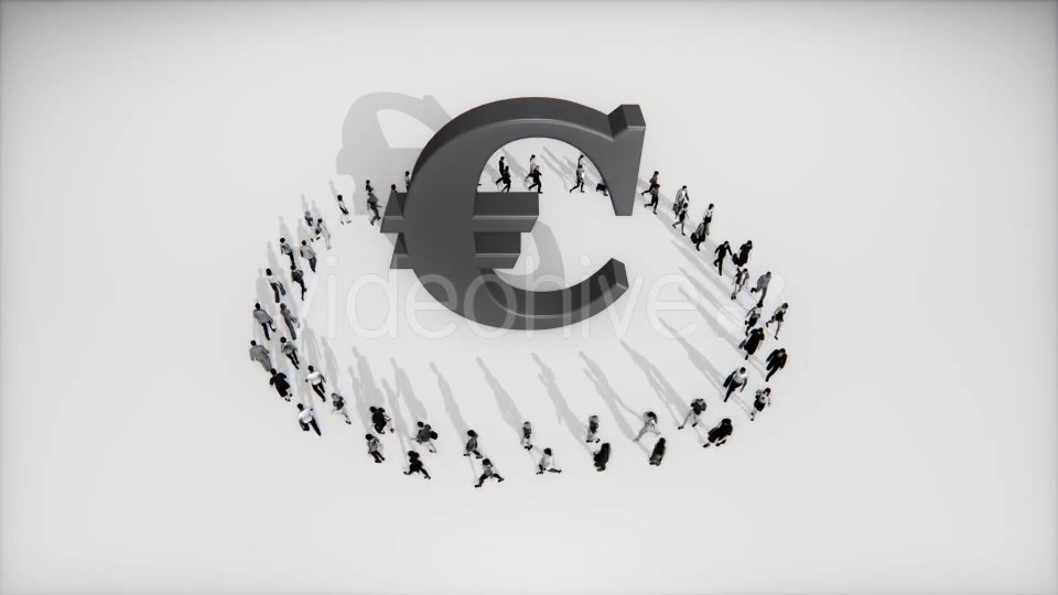 People in a Circle Around a Euro Sign - Download Videohive 19418049