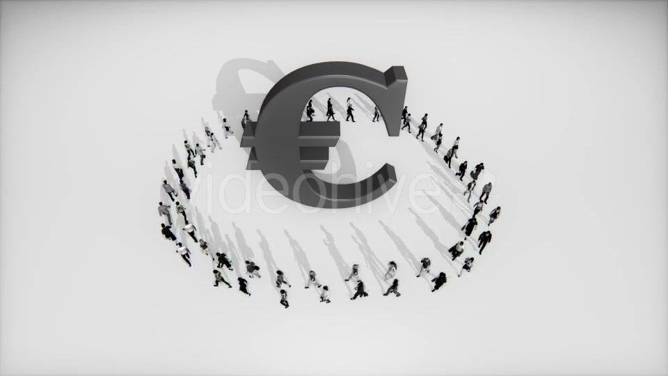 People in a Circle Around a Euro Sign - Download Videohive 19418049