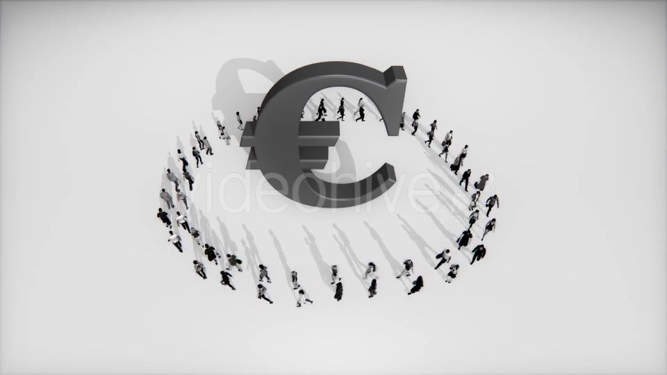People in a Circle Around a Euro Sign - Download Videohive 19418049
