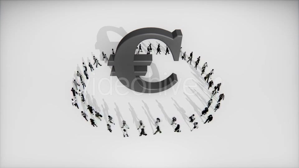 People in a Circle Around a Euro Sign - Download Videohive 19418049