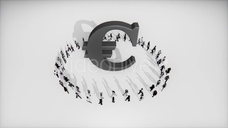 People in a Circle Around a Euro Sign - Download Videohive 19418049