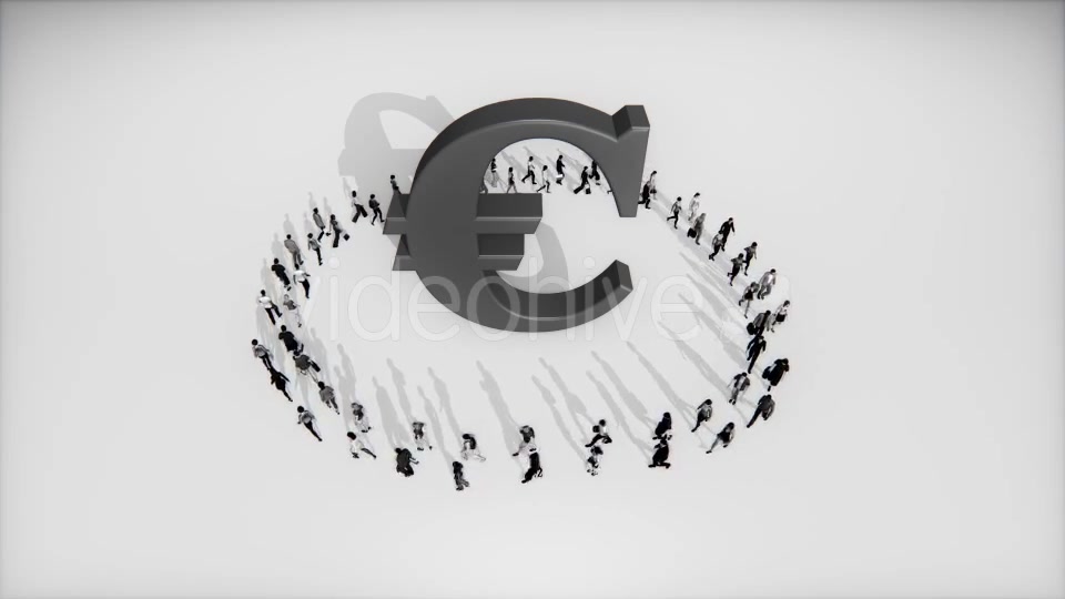 People in a Circle Around a Euro Sign - Download Videohive 19418049