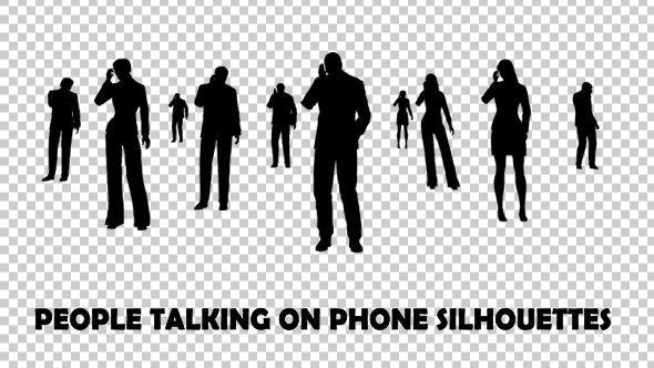 People Talking On Phone Silhouettes - Download Videohive 19429247