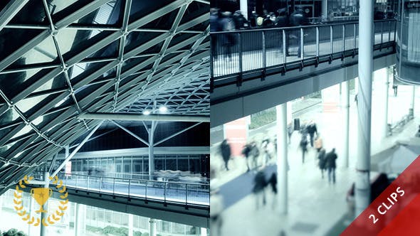People Walking in Futuristic Architecture  - 10179265 Download Videohive