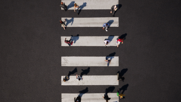 People Walking Over Crosswalk - Download Videohive 21548464