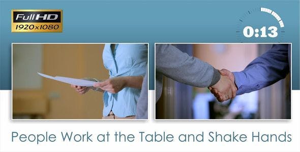 People Work at the Table and Shake Hands  - Videohive 7928781 Download