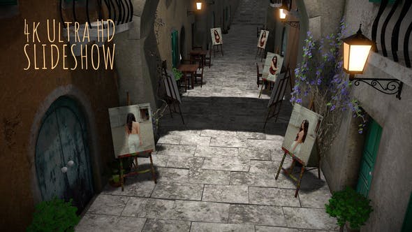 Photo exhibition on canvas in an old Italian village - Download Videohive 35651706