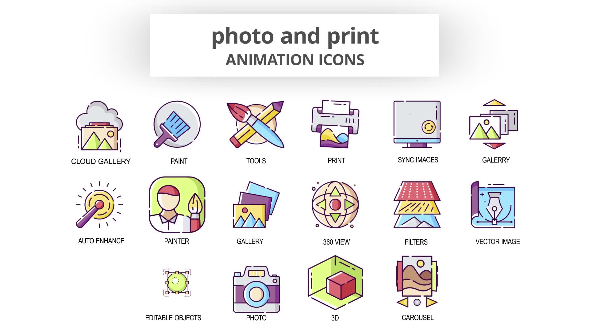 Photo & Print Animation Icons Videohive 30041645 After Effects Image 7