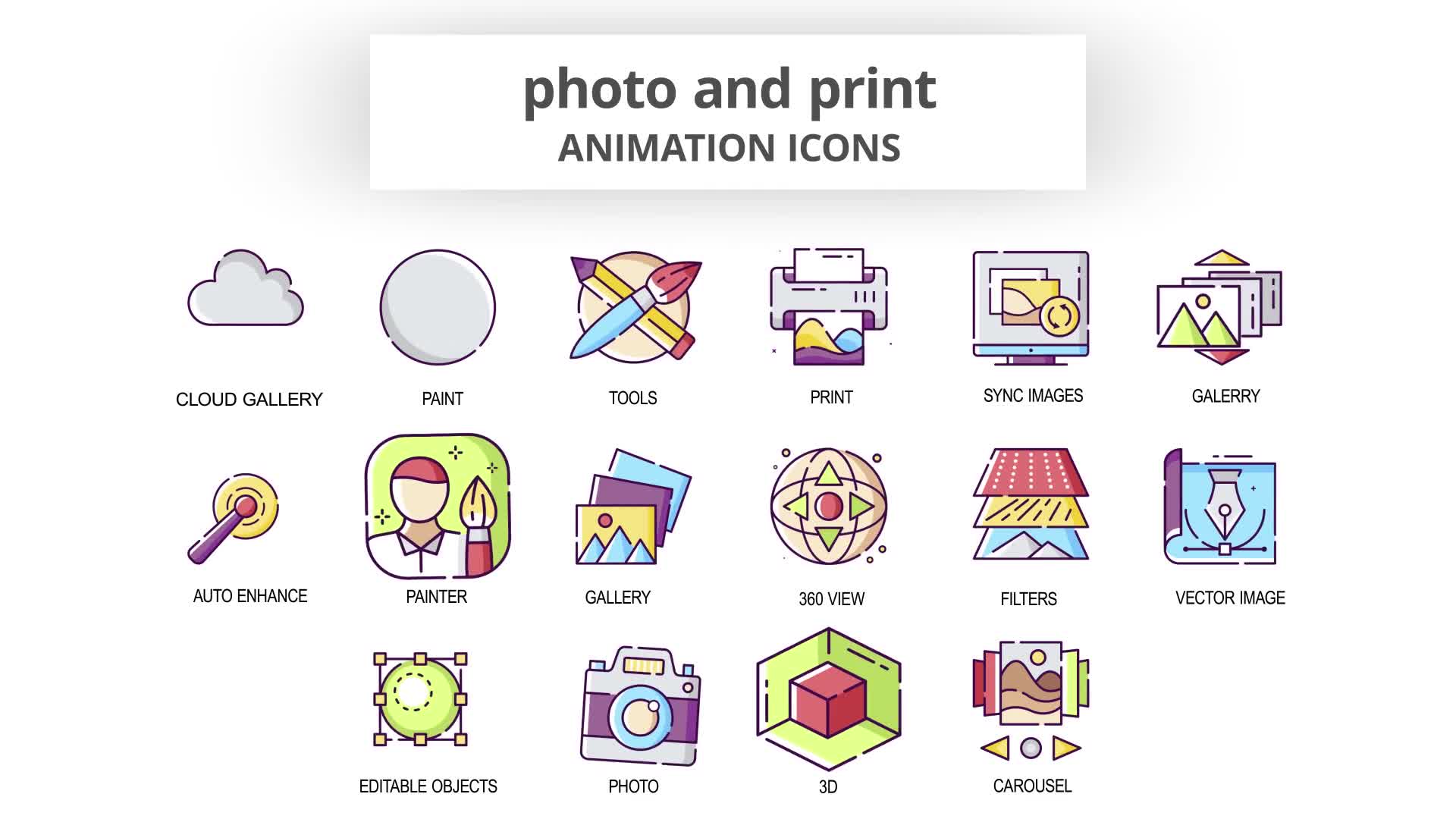 Photo & Print Animation Icons Videohive 30041645 After Effects Image 8