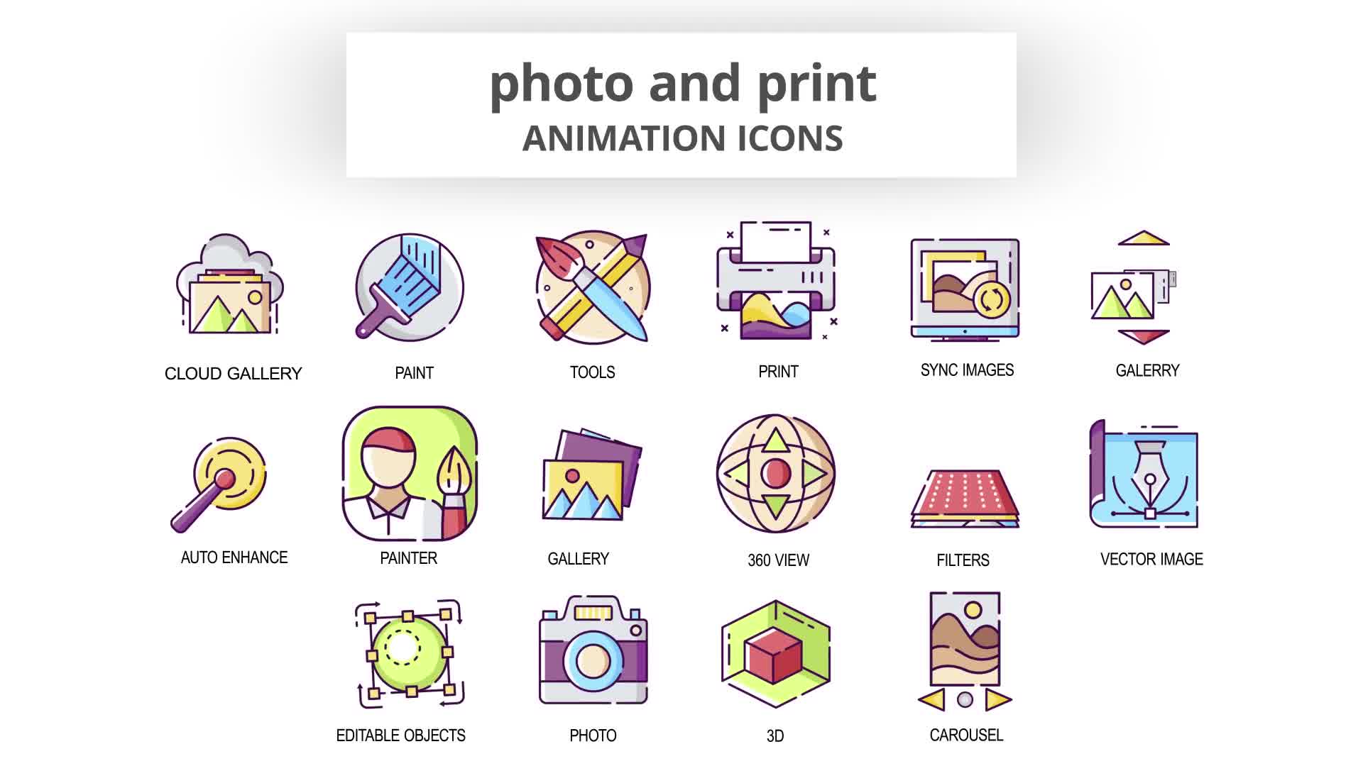 Photo & Print Animation Icons Videohive 30041645 After Effects Image 9