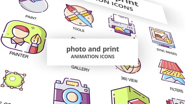 Photo & Print Animation Icons - Videohive 30041645 Download