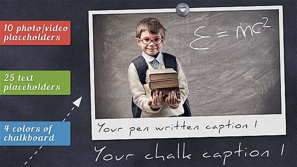 Photos On Chalkboard - Download 8688285 Videohive