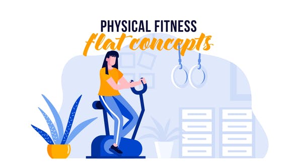 Physical Fitness Flat Concept - Videohive Download 31778012