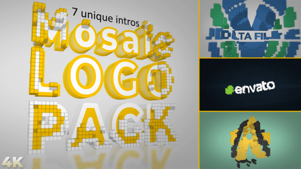 Pixel Mosaic Logo Intro Pack - Download 23869227 Videohive