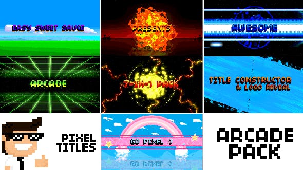 Pixel Titles & Logo Constructors (Arcade Pack) - 15990451 Download Videohive