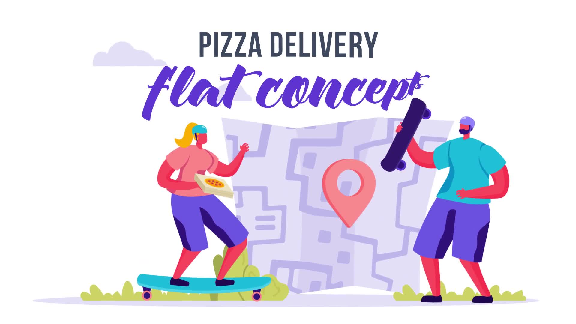 Pizza delivery Flat Concept Videohive 33212630 After Effects Image 1