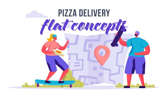 Pizza delivery Flat Concept - Download Videohive 33212630
