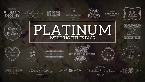 Platinum | Wedding Titles Pack - Download Videohive 17285978