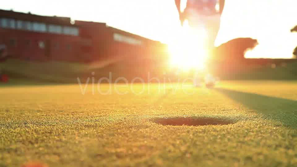 Playing Golf At Sunset  Videohive 12058635 Stock Footage Image 12