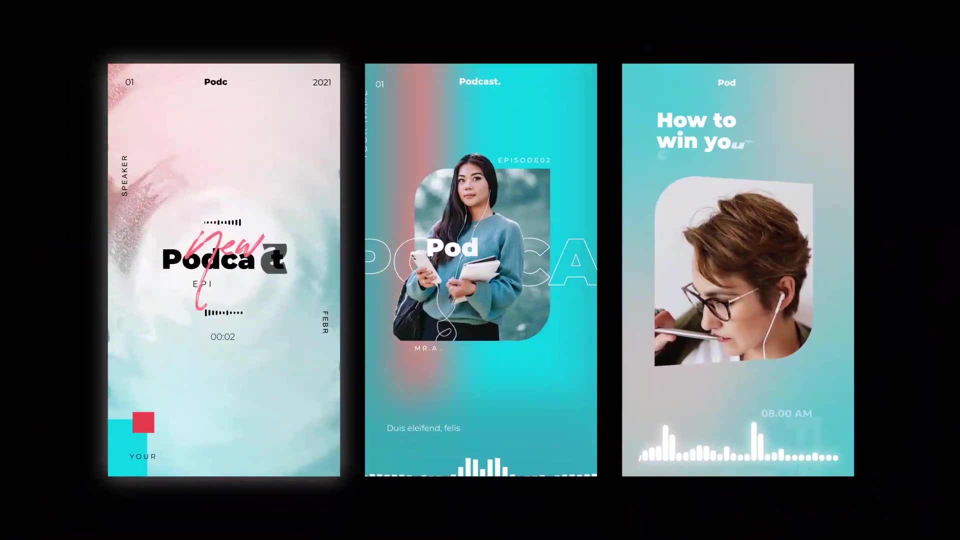 Podcast audiovisualizer insta stories Videohive 31029310 After Effects Image 3