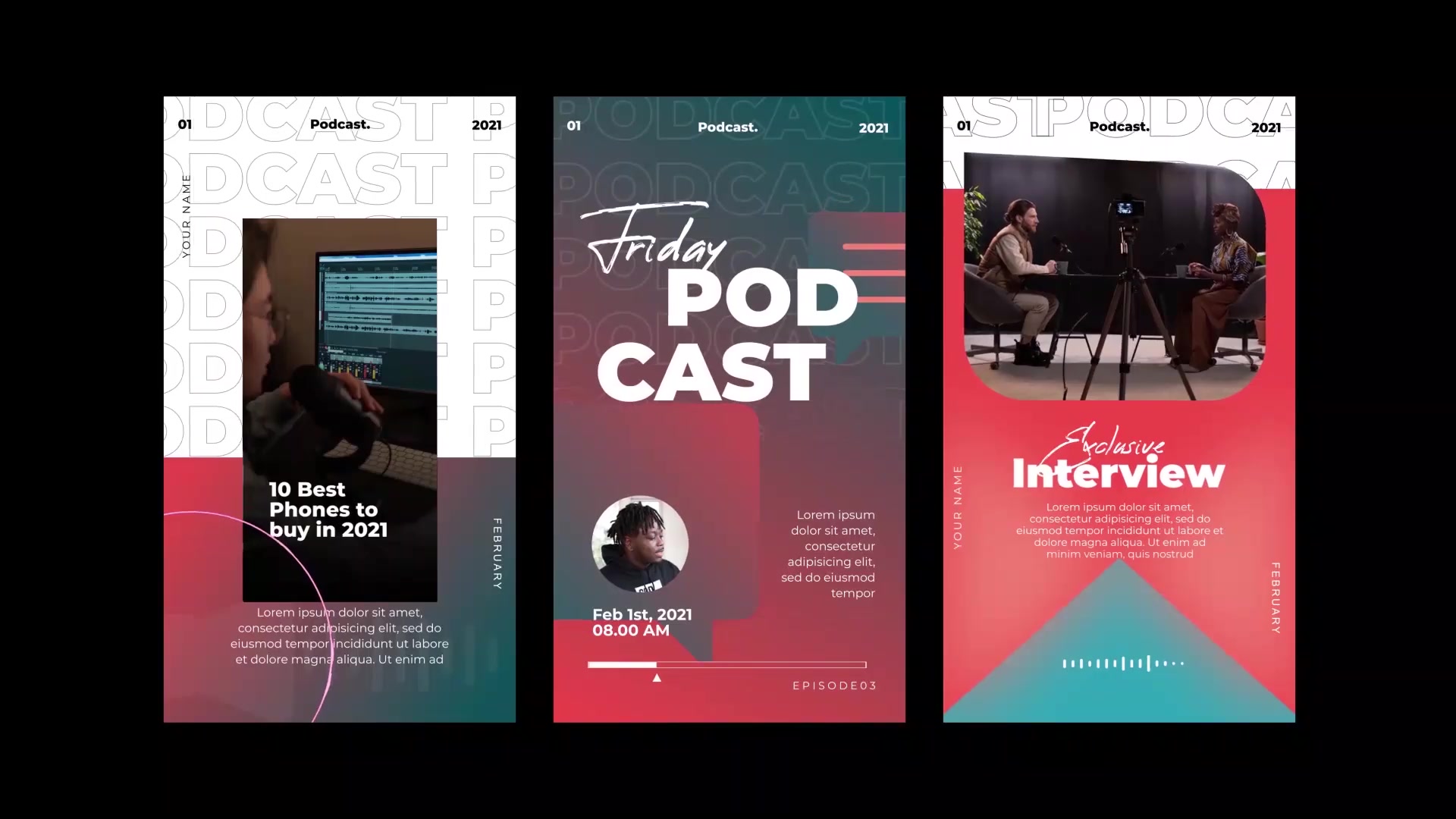 Podcast audiovisualizer insta stories Videohive 31029310 After Effects Image 4