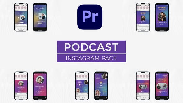 Podcast Instagram Pack for Premiere Pro - Videohive Download 38459628