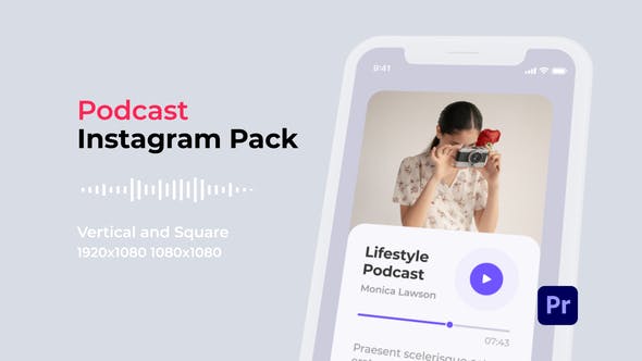 Podcast Instagram Pack | Vertical and Square for Premiere Pro - 33486583 Videohive Download