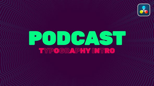 Podcast Typography Intro | DaVinci Resolve - Videohive Download 39360162