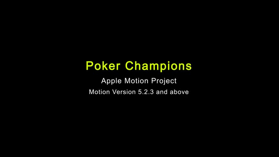 Poker Champions Apple Motion - Download Videohive 17775329