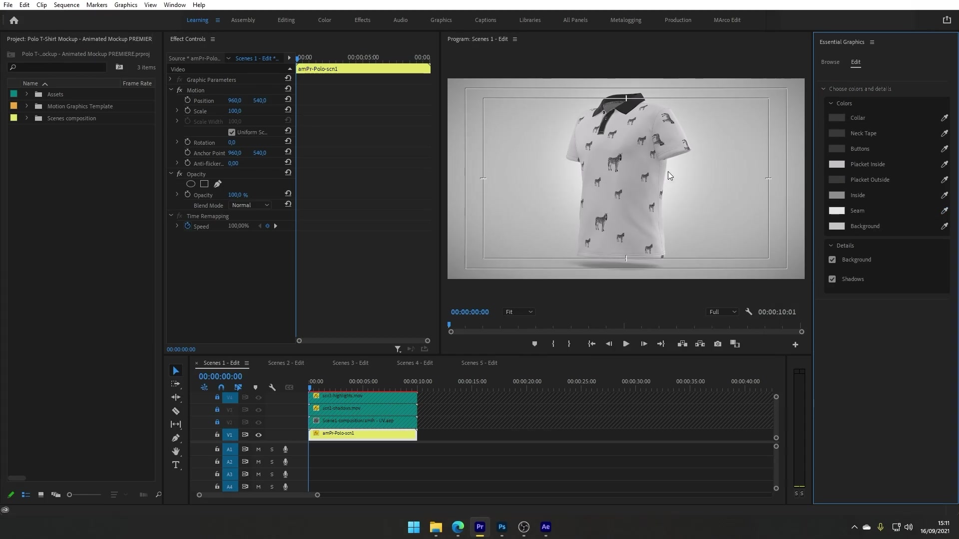 Polo T shirt 5 Scenes Mockup Template Animated Mockup PREMIERE Videohive 33877905 Premiere Pro Image 5