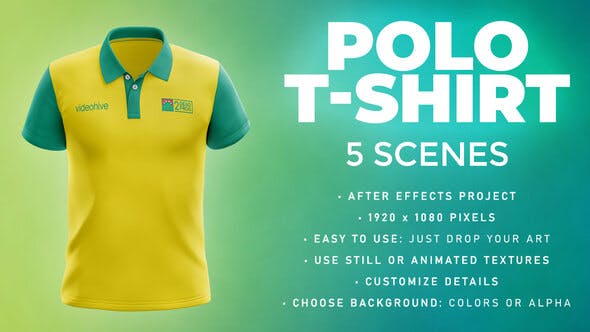 Polo T shirt 5 Scenes Mockup Template Animated Mockup PRO - Download 33808963 Videohive