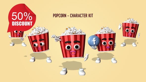 Popcorn Character Kit - 27083189 Download Videohive