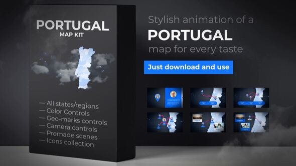 Portugal Map Portuguese Republic Map Kit - Download Videohive 24259016