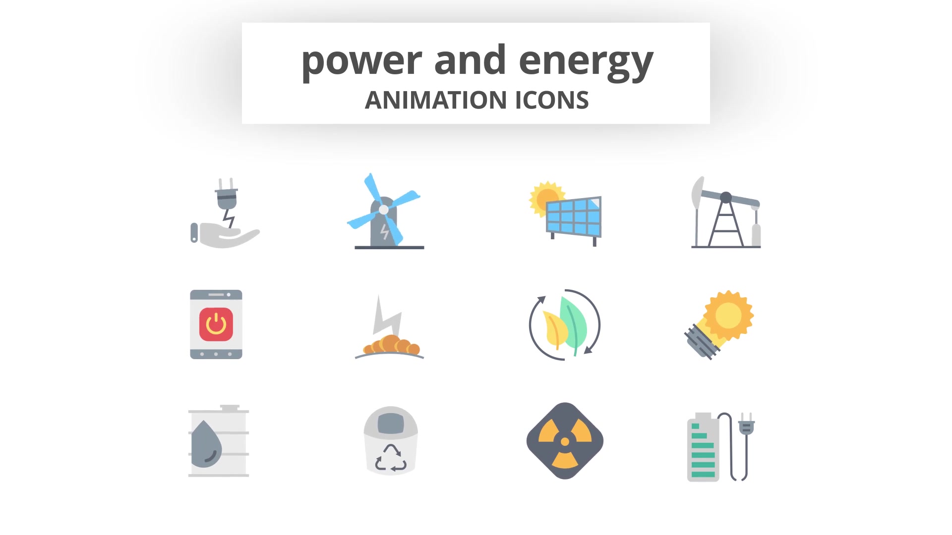 Power and Energy Animation Icons Videohive 26634686 After Effects Image 6