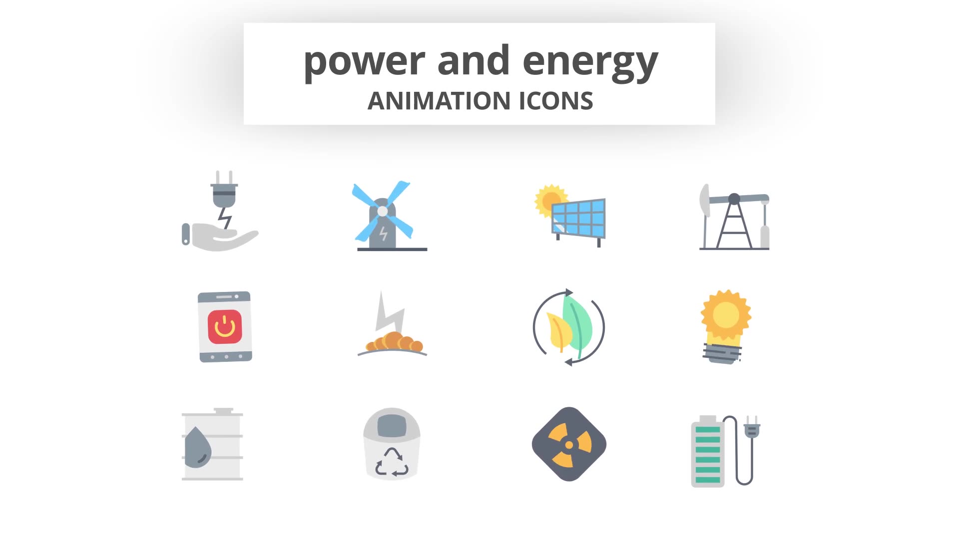 Power and Energy Animation Icons Videohive 26634686 After Effects Image 9