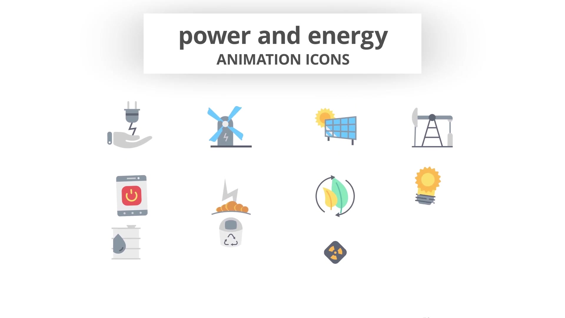 Power and Energy Animation Icons (MOGRT) Videohive 26755800 Premiere Pro Image 4
